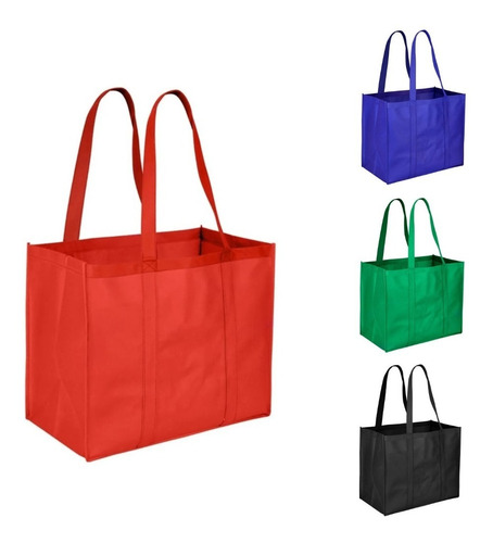 X10 Bolsas Tnt Reutilizable Ecologicas Reforzada 63x55x25m