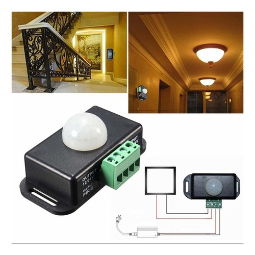 Imagen 4 de 4 de Sensor Movimiento Pir-8 Luz Infrarrojo Ir 12v 24v 6a Arduino