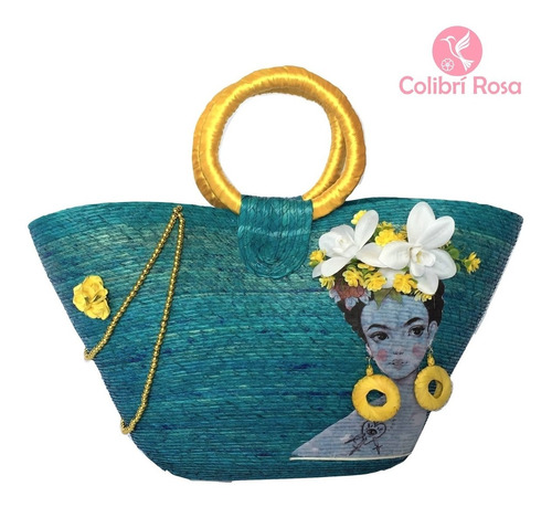 Bolsa Artesanal Colección Especial Frida Kahlo,destellos Sol