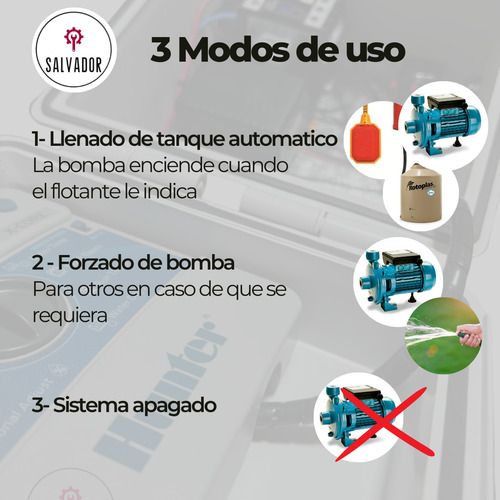 Tablero Automático De Tanque 24v Con Termica Y Flotante