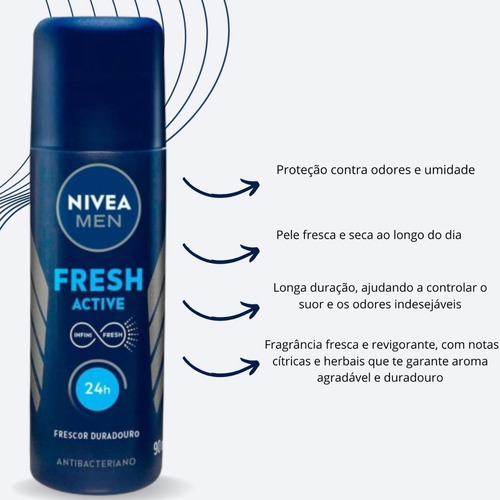 Nivea Desodorante Spray For Men Fresh Active 90ml