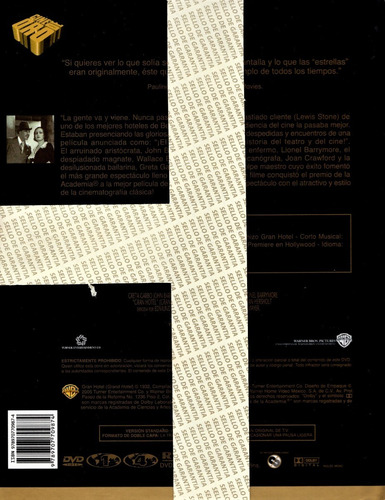 Imagen 2 de 3 de Gran Hotel Greta Garbo Digibook Pelicula Dvd