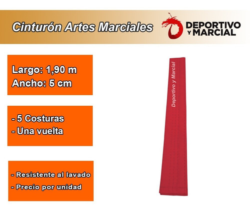 Cinturon 2 Metros Artes Marciales Taekwondo Aikido Karate