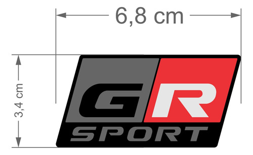 Emblema Lateral Toyota Gr Sport Resinado Par Alto Relevo