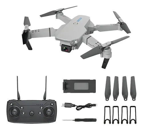Mini Drone E88 Profissionals Barata Câmeras Fotografia Aérea Cor Cinza