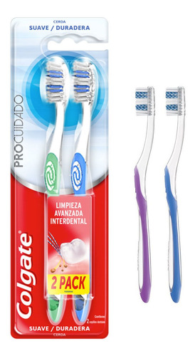 Imagen 1 de 5 de Pack Cepillo Dental Colgate Pro Cuidado Suave X 2 Un
