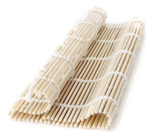 Alfombrilla de sushi esteiras Sudare de bambú con forma de rollo oriental, 23 x 24 cm