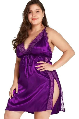 Traje De Pijama Sexy De Encaje Para Mujer De Talla Grande
