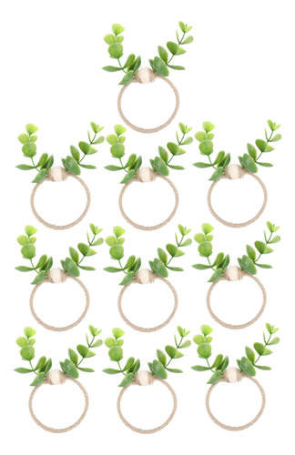 Servilleteros Plant Rope Con Cuentas De Madera, 10 Unidades,