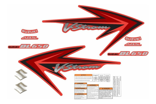 Kit Adesivo Suzuki Compatível Com Vstrom Dl650 2009 Laranja