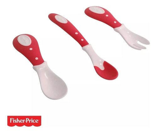 Cubiertos Para Bebe Set X 3 Fisher Price Rojo