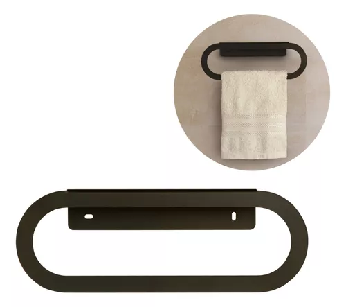 Toallero De Baño Para Pared Porta Toallas 26cm Acero Moderno