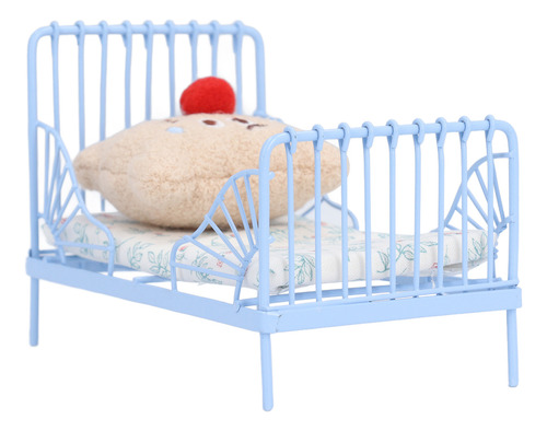 Cama Doll House Bed 1:12 Con Estructura Metálica En Miniatur