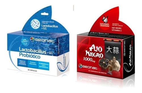 Lactobacillus + Ajo Negro Defensas Altas Bacterias X2 Cajas