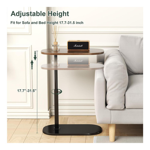 Mesa Lateral En Forma De C, Altura Ajustable C De Mesa De C