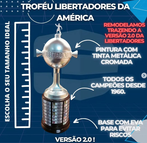 Réplica Taça Libertadores Da América Corinthians 2012 50cm