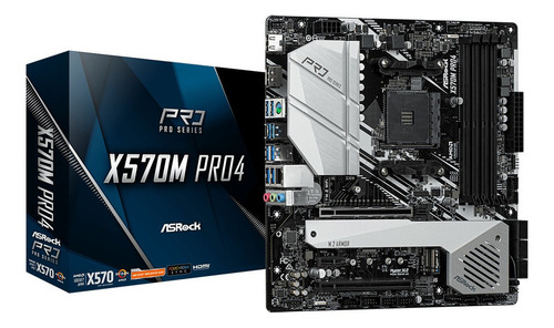 Placa-mãe Asrock X570m Pro4 Am4 Black