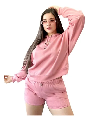 Conjunto Deportivo Dama Sudadera Shorts Ropa Deportiva Curvy