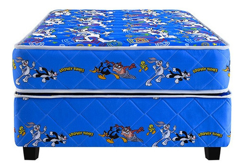 Cama Americana Forli Looney Tunes Azul 1.5+colchón+1almohada