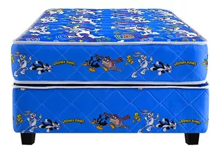 Cama Americana Forli Looney Tunes Azul 1.5+colchón+1almohada