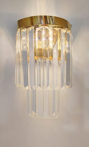 Lampara Decorativa Led Lux Piedra Cristal Dorado Bateria Una