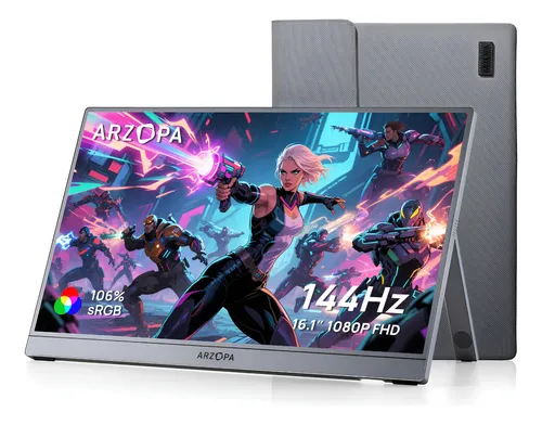 Monitor Gamer Portátil Arzopa Z1fc-gray 16.1 144hz Fhd