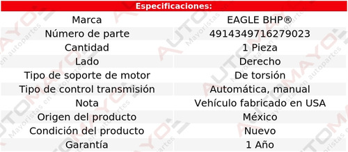 Soporte Tacón De Motor Der Camry 2.4l 4 Cil Aut, Std 02-06