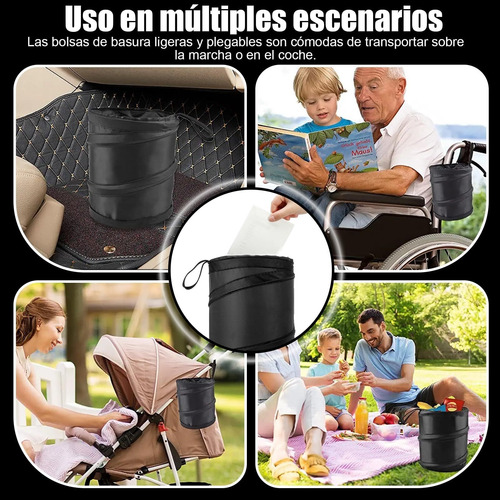 Bote Basura Con Tapa De Bolsa, 2 Pcs De Bote Basura Plegable