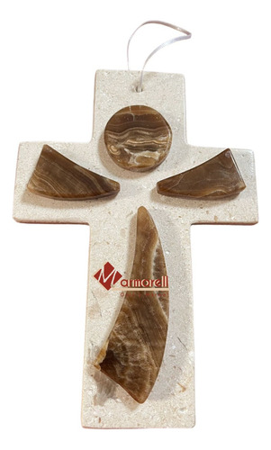 Cruz En Piedra De Mármol Y Ónix Para Colgar