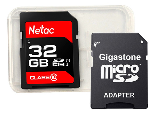 Imagem 1 de 5 de Cartão Memória Sdhc 32gb 100mbs Netac Adapt E Case