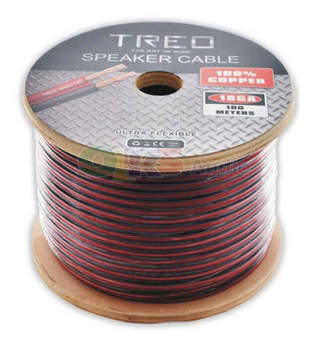 Cable X Bocina Calibre 18 100mt. 100% Cobre Treo Tr-sc18100