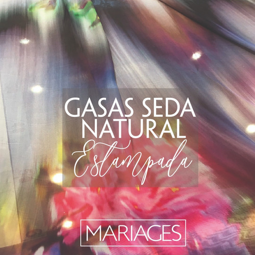 Imagen 3 de 7 de Gasa De Seda Natural Estampada - Importada - Mariages A4