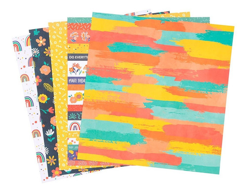 Dcwv Color Pop! 12x12 | Papel Scrap Cartulina Decorada 36 Pz