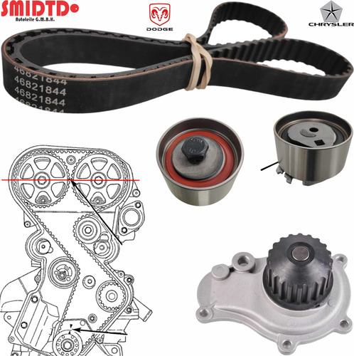 Kit Distribucion Y Bomba De Agua Chrysler Cirrus 2.4l 97-00