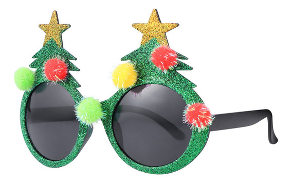 Shinelee 12 Piezas Gafas de Navidad sin Lentes Gafas de Fiesta Arbol de Navidad Verde Santa Rojo Reno Gafas Navidad para Niños y Adultos 