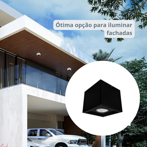 Spot Sobrepor Recuado De Teto Externo Fachada Beiral M 2690 Megalux Preto