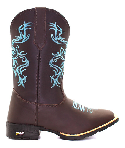 Bota Botina Texana Feminina Bico Quadrado Country Qualidade