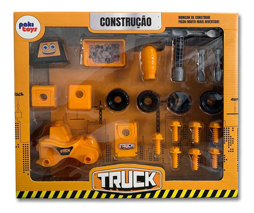 Truck Escavadeira De Montar Construção Paki Toys 21 Peças