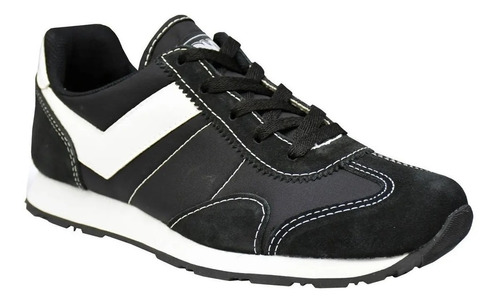 Zapatillas Pony New Salesman Ox Suede Nylon Negro Blanco