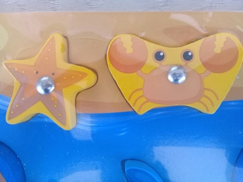 Imagen 2 de 6 de Juego De Pesca Magnético Encastre Madera Didáctico Imantado