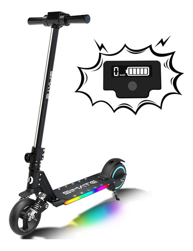 Patinete Eléctrico Niños Luz Frontal Led Plegable 8.7 Mph