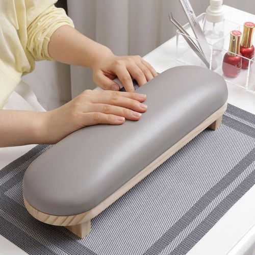 Cojín Manicura Para Uñas Reposabrazos Madera Soporte De Mano
