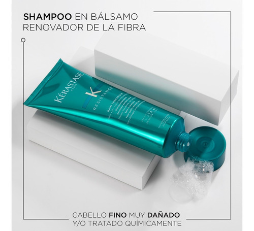 Imagen 4 de 7 de Shampoo Kérastase Resistance Bain Thérapiste en tubo depresible de 250mL por 1 unidad