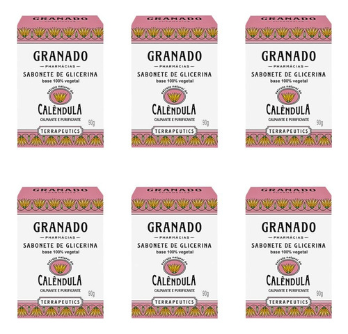 Kit C/06 Granado Calêndula Glicerina Sabonete 90g