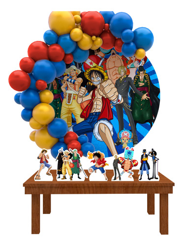 Painel Redondo Circular Decoração One Piece + Displays