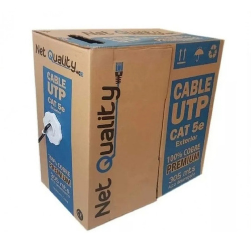 Cable De Red Utp Exterior Cat 5e Bobina 305 Mts Cobre 100% 