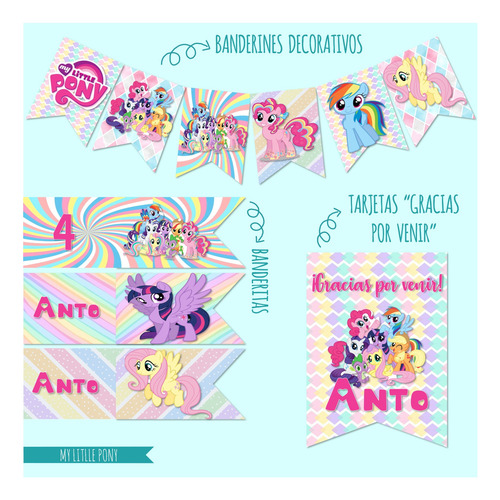 My Litlle Pony Kit Cumpleaños Imprimible Editable Candy Bar
