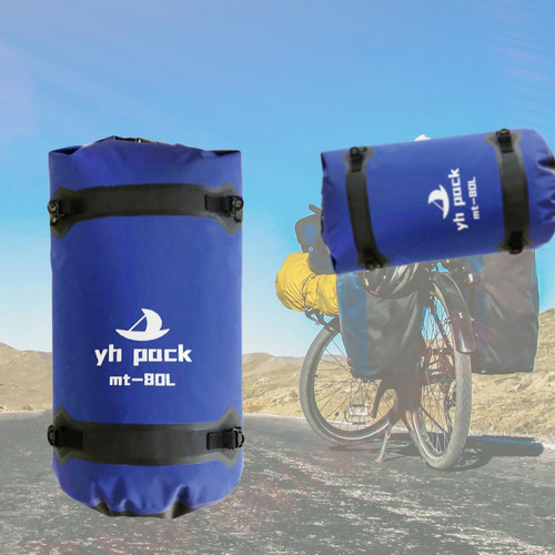 Bolsa De Lona Impermeable Universal Con Amplia Azul 80l