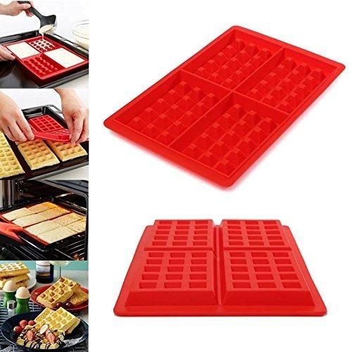 Molde Silicona Waffle Reposteria, Apto Horno Y Freezer, !!