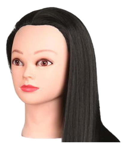 2 Cabezotes Maniquí Cabello 70% Natural Black With Makeup